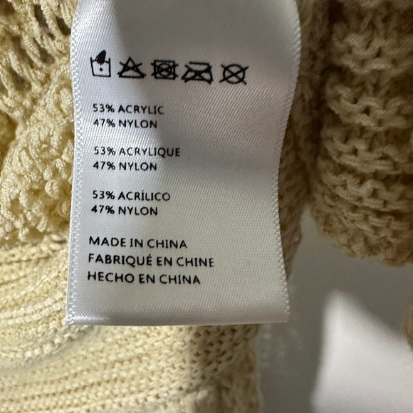 Anthropologie Juillet Cropped Cardigan Open Knit Cover Up Beige One Size Boho - Picture 4 of 5